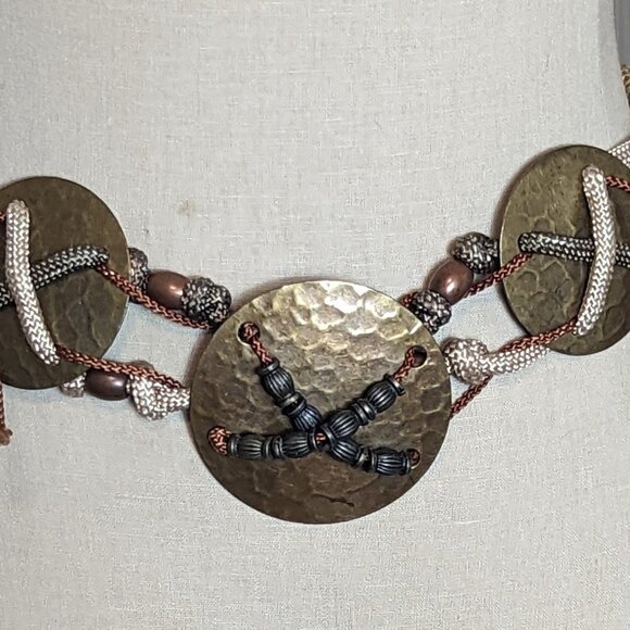 Statement Belt Boho Metal Round Woven Rope Dopamine Dressing Bead Wearable‎ Art main image 8